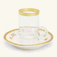 villari butterfly arabic tea cup saucer white