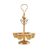Peacock Extravaganza Gold Arabic Coffee Cup Holder, small