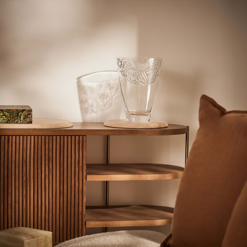 دملاج مزهرية قمر متوسطة بتصميم شفاف