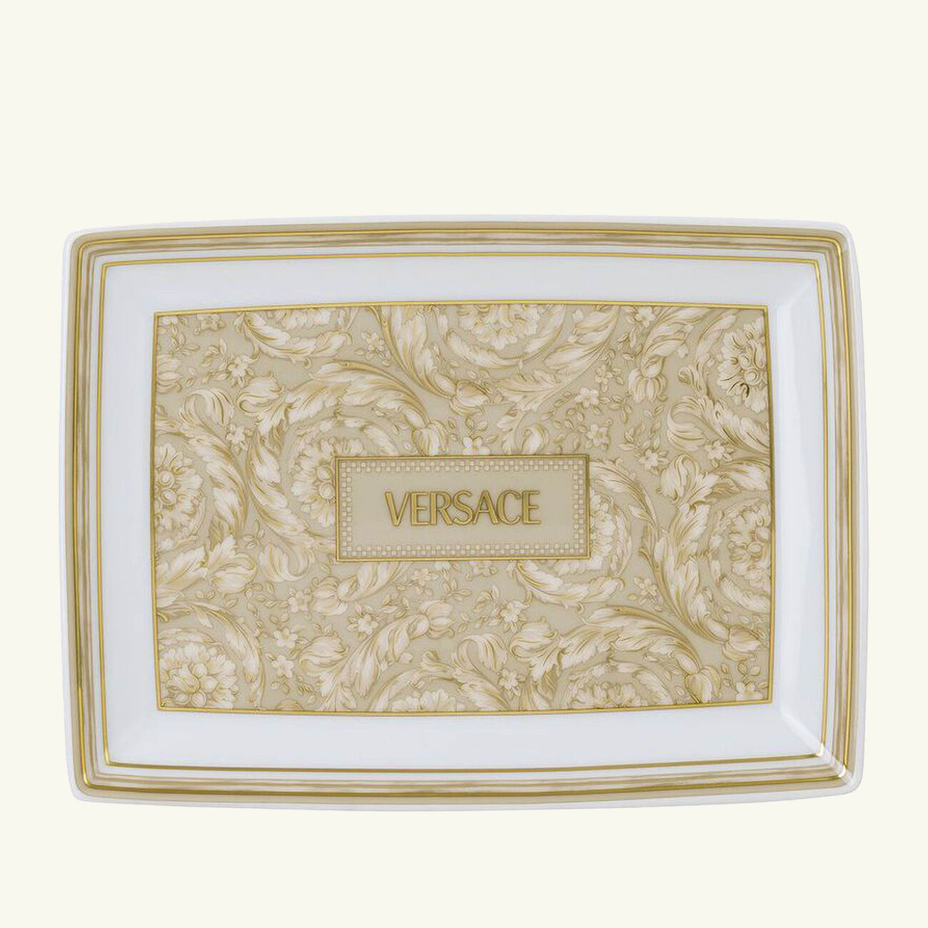 versace barocco beige serving platter 18 cm
