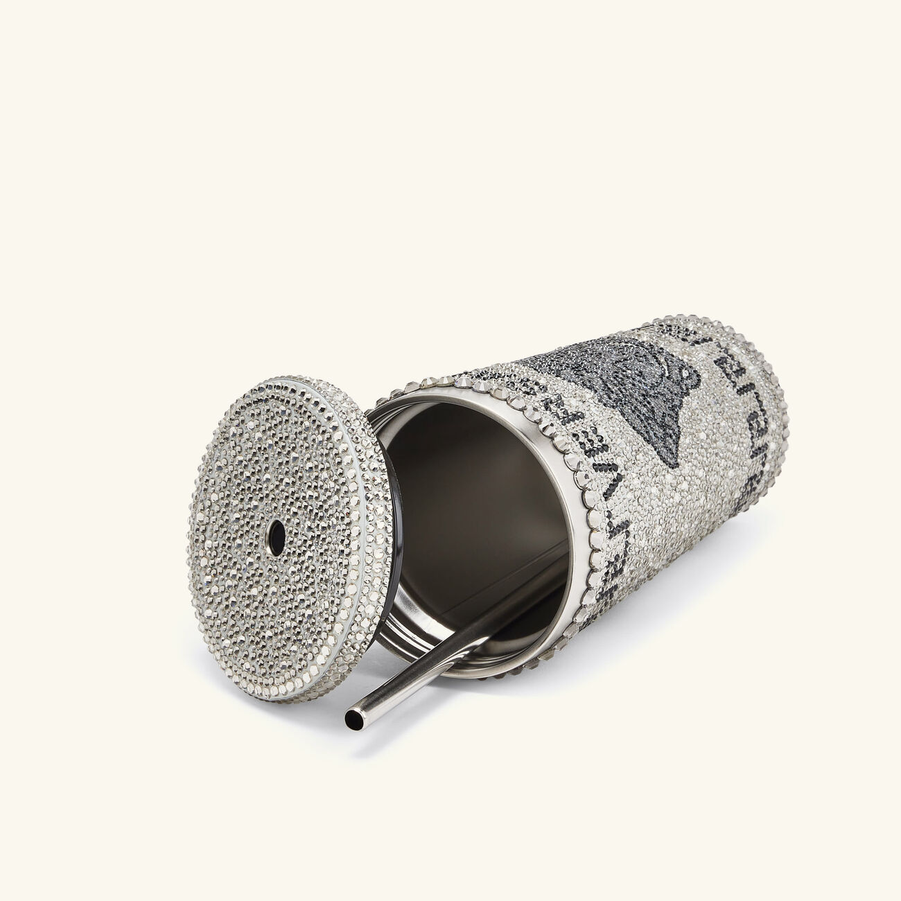 versace medusa crystal travel cup silver
