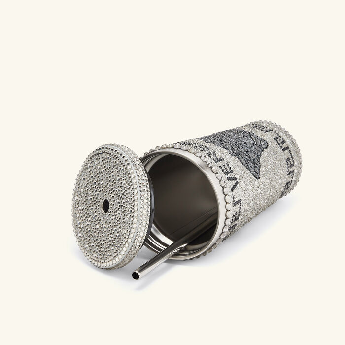 versace medusa crystal travel cup silver