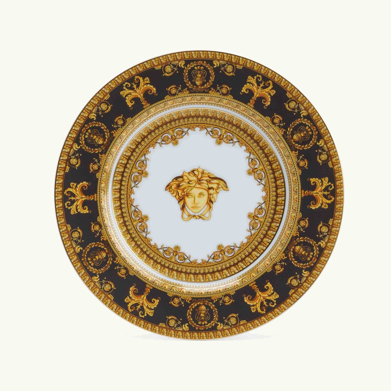 versace i love baroque nero bread butter plate round black 27cm