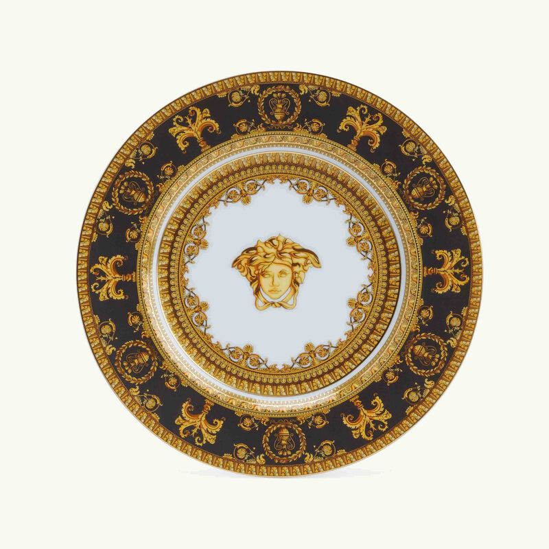 versace i love baroque nero bread butter plate round black 27cm