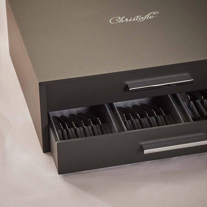 christofle fidelio flatware set with chest silver plated