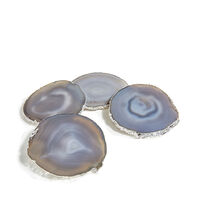 Lumino Gemstone Coasters Agate & Pure Silver, small