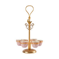 Peacock Extravaganza Gold & Lilac Arabic Coffee Cup Holder, small