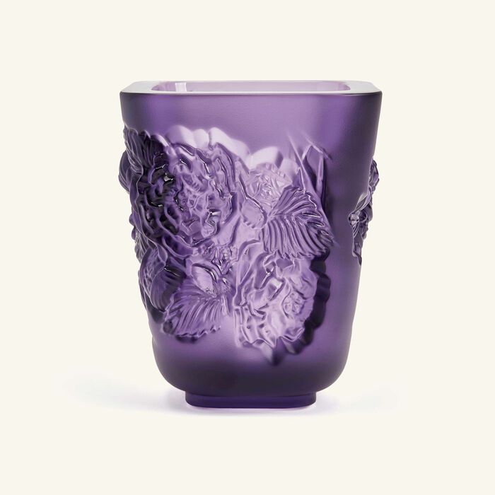 lalique botanica vase pivoines small