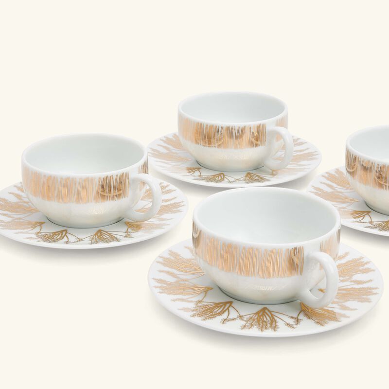 Tamrah by Razan Alazzouni Tea Cup & Saucer Gold Set of 6 silsal tamrah by razan alazzouni tea cup saucer gold set of 6