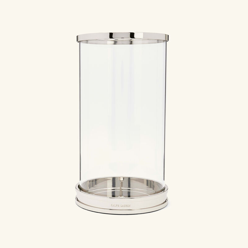 ralph lauren home modern hurricane candle holder small silver