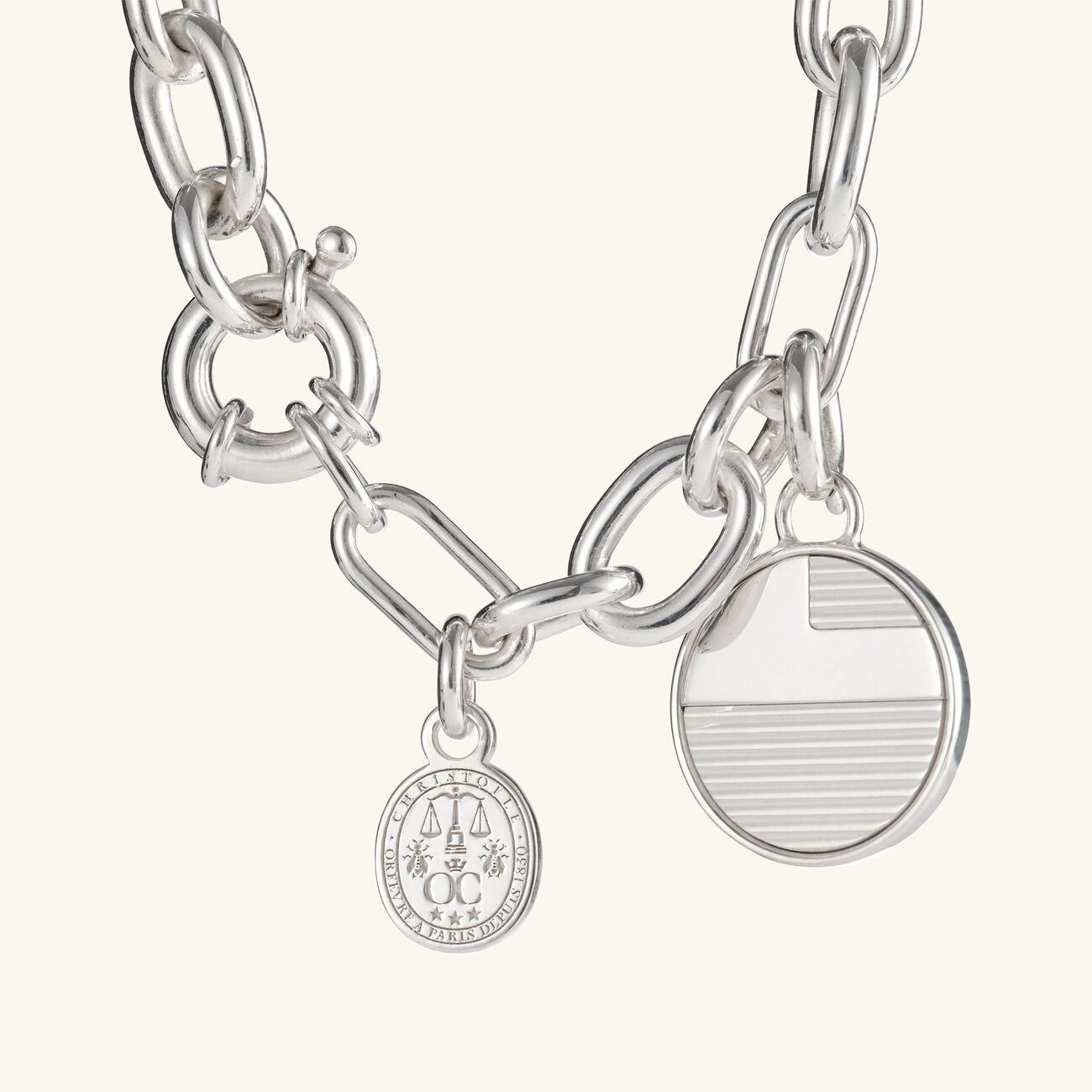 Chri-Chri Ondulations Medal Sterling Silver christofle chri chri ondulations medal sterling silver