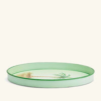 Fauna Palm Tree Serving Tray Oval Medium Blue les ottomans fauna palm tree serving tray oval medium blue