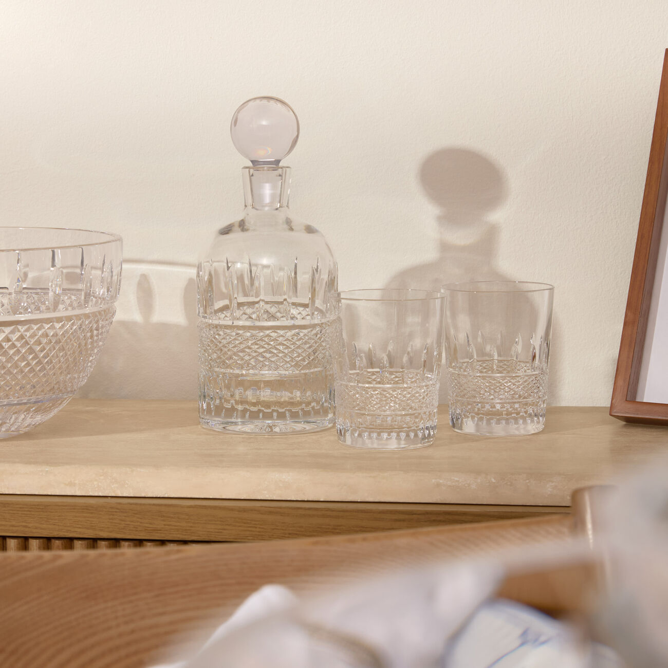 waterford mastercraft irish lace decanter set clear