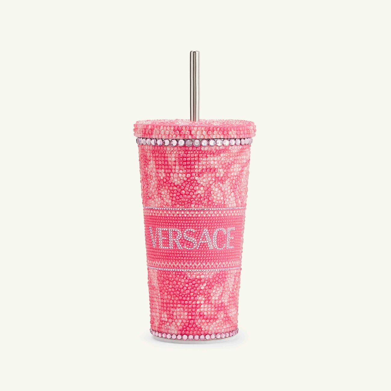 versace barocco crystal travel cup pink