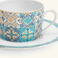 haviland portofino tea cup saucer blue set of 4