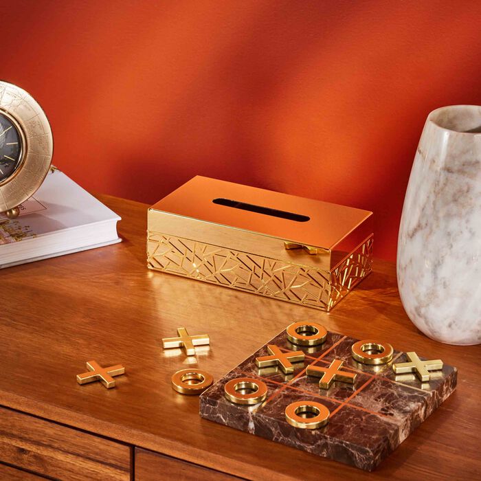 Hiroito Rectangular Tissue Box Gold villari hiroito rectangular tissue box gold