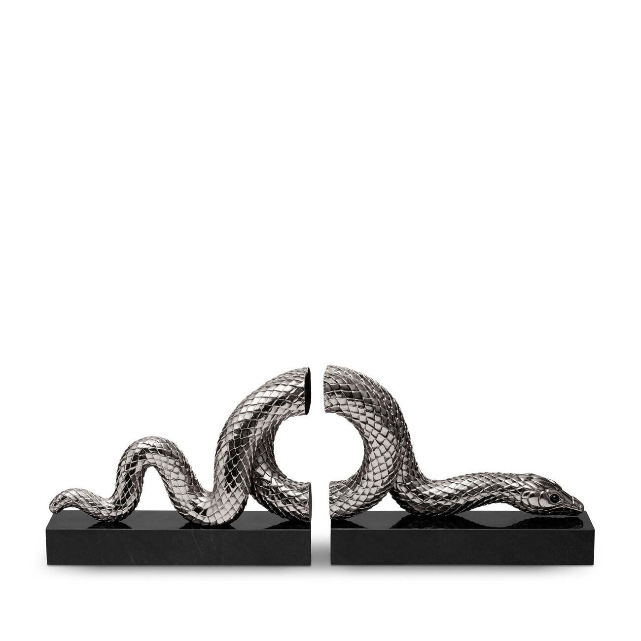 l objet snake bookends silver