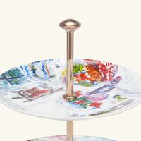 bernardaud chagall bouquet de fleurs cake stand blue