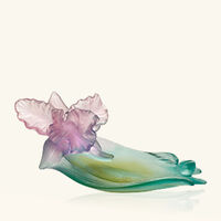 daum orchidee trinket tray blue