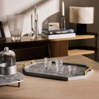 dimlaj hayat serving tray rectangular silver 49x34cm