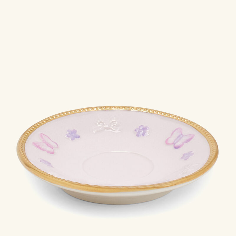 فنجان الشاي العربي باترفلاي مع صحنه وردي فيلاري فنجان الشاي العربي باترفلاي مع صحنه وردي