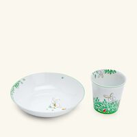bernardaud petit boulingrin soup plate drinking glass set