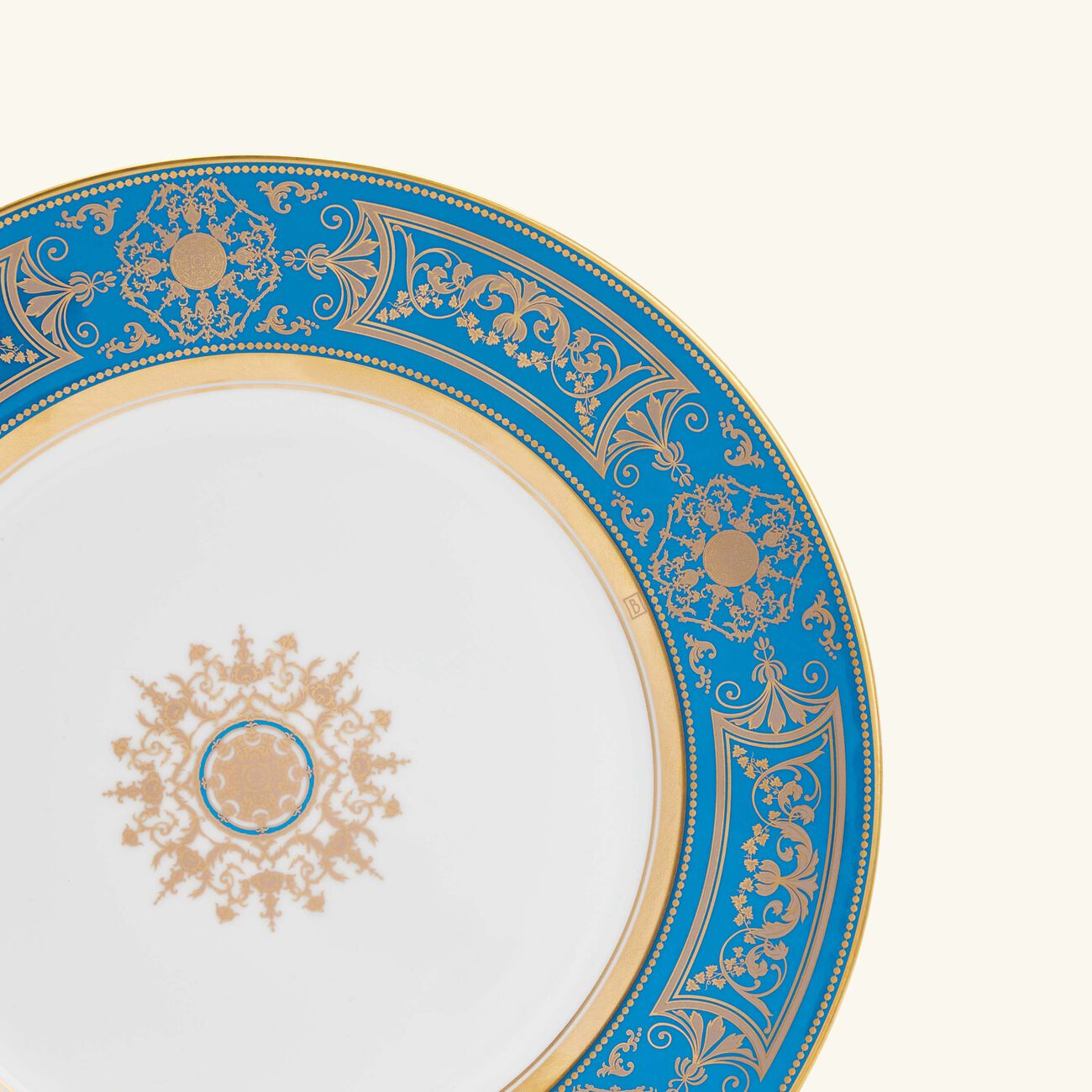 bernardaud aux rois dinner plate round blue 26cm