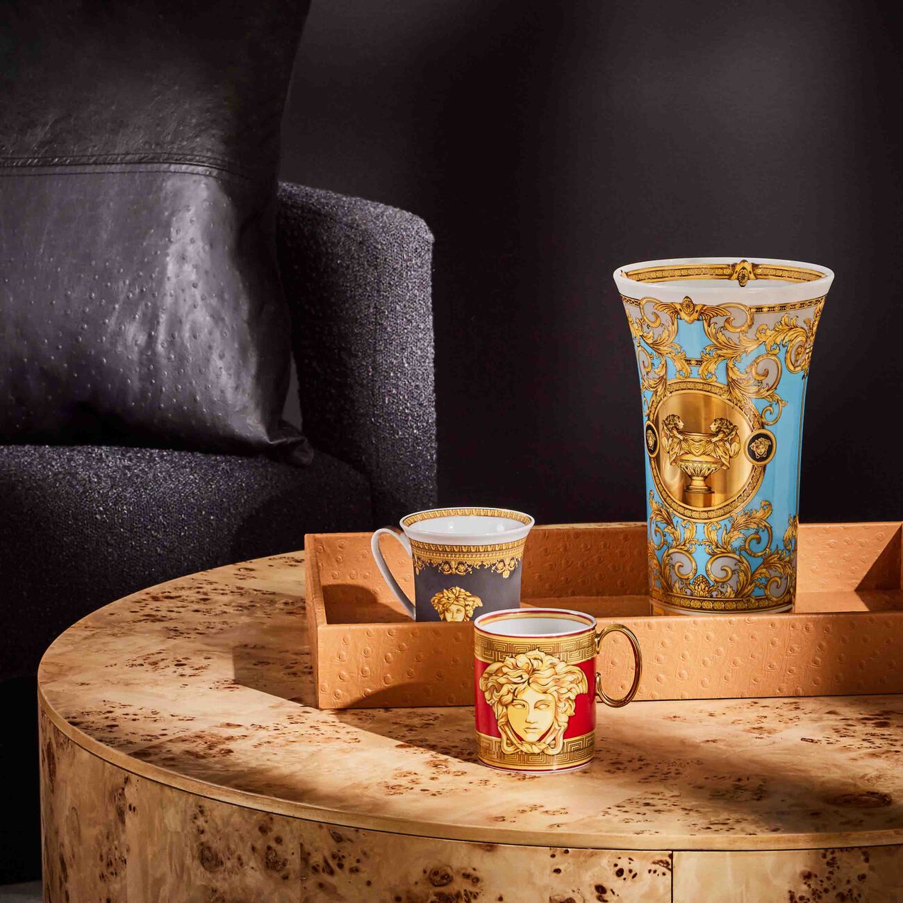 versace prestige gala bleu vase medium blue