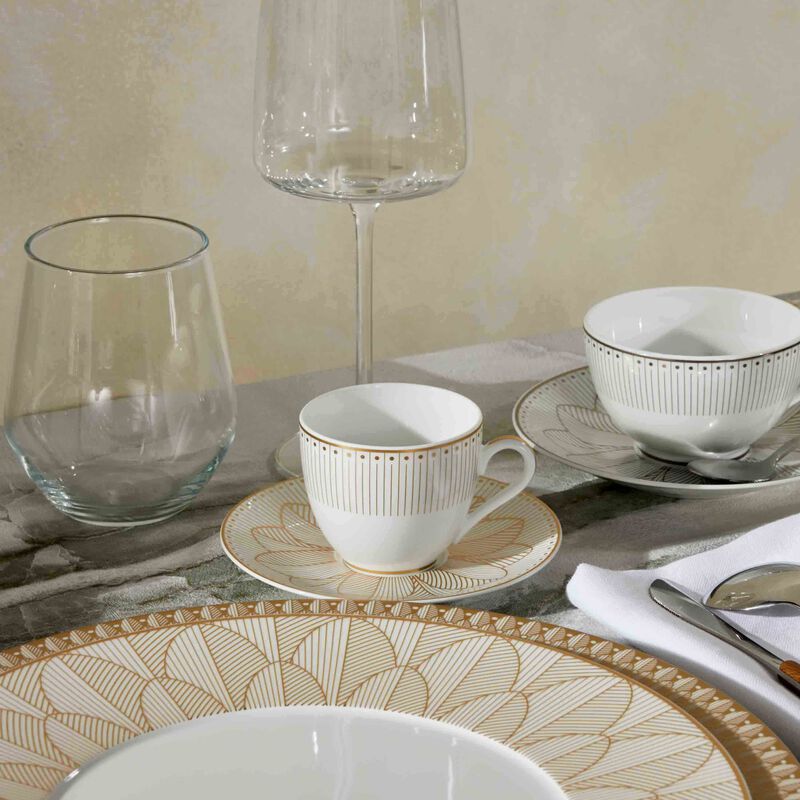 christofle malmaison imp riale coffee cup   saucer platinum set of 2