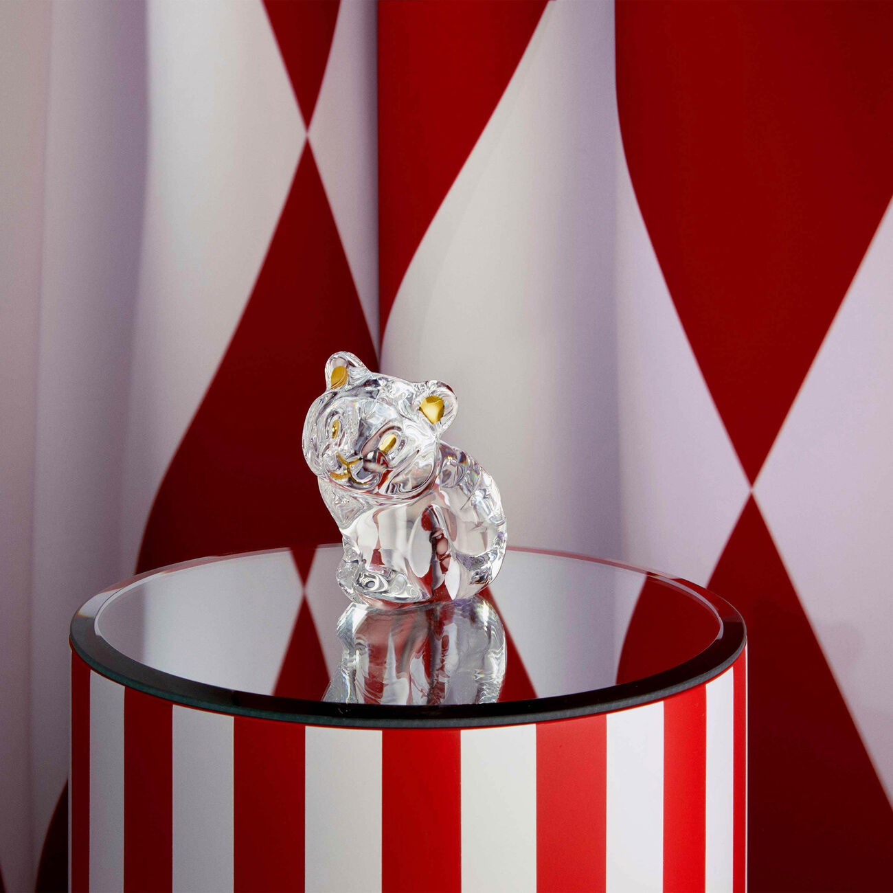 baccarat minimals tiger figurine mini clear