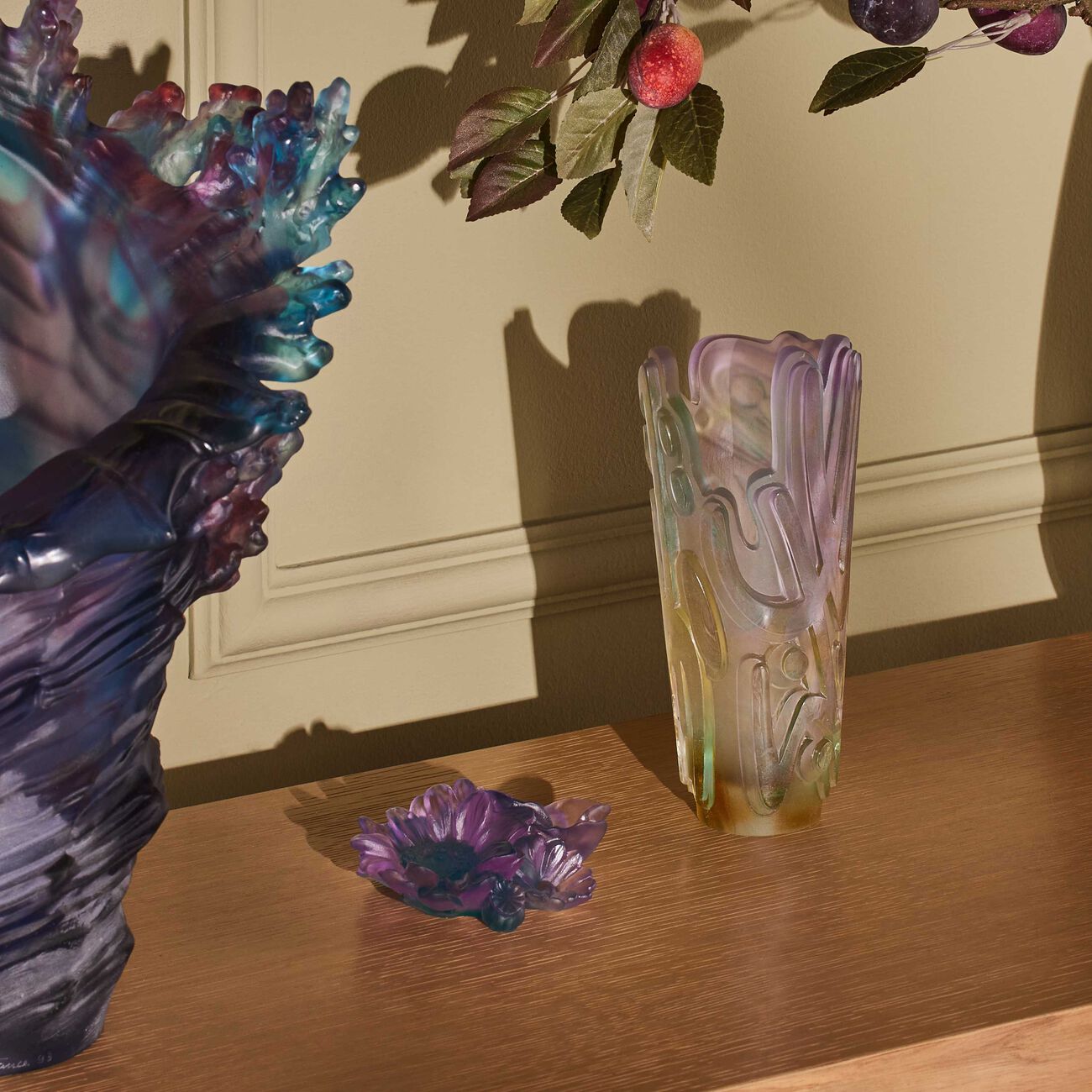 daum crystal rock ii by jonone vase small pink