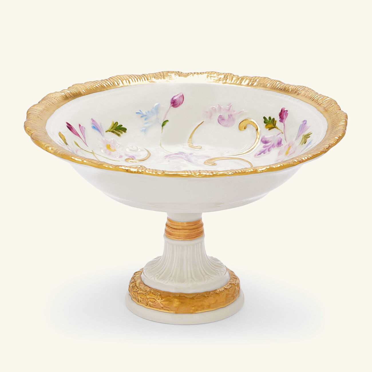 villari taormina footed bowl white