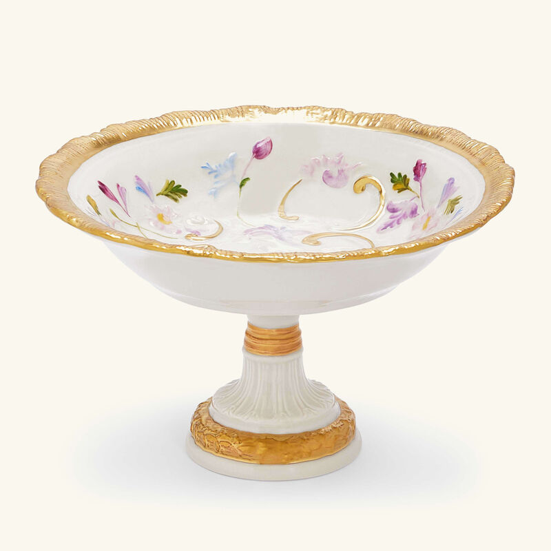 villari taormina footed bowl white