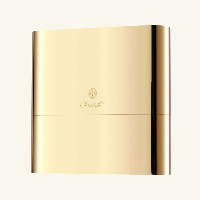 christofle concorde cutlery case gold