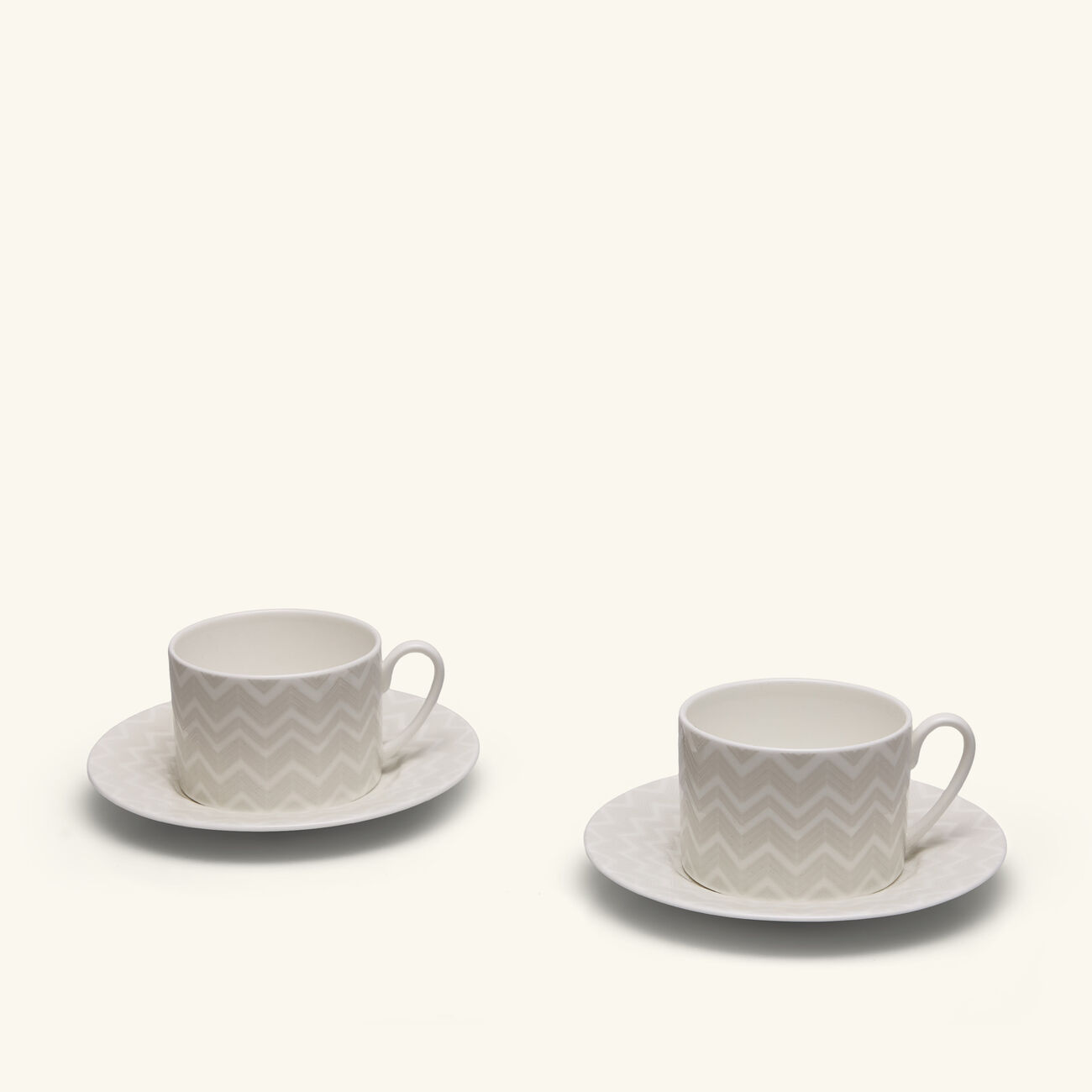 ZIG ZAG Tea Cup & Saucer White Set of 2 missoni home zig zag tea cup saucer white set of 2