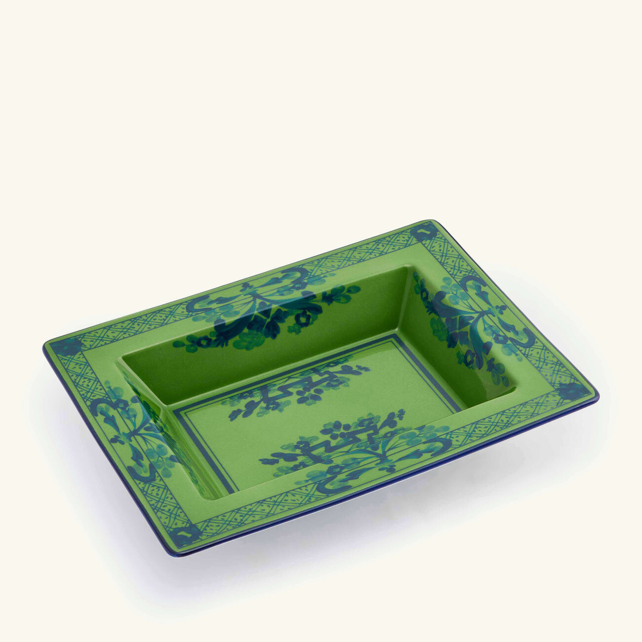 ginori 1735 oriente italiano malachite trinket tray square small green