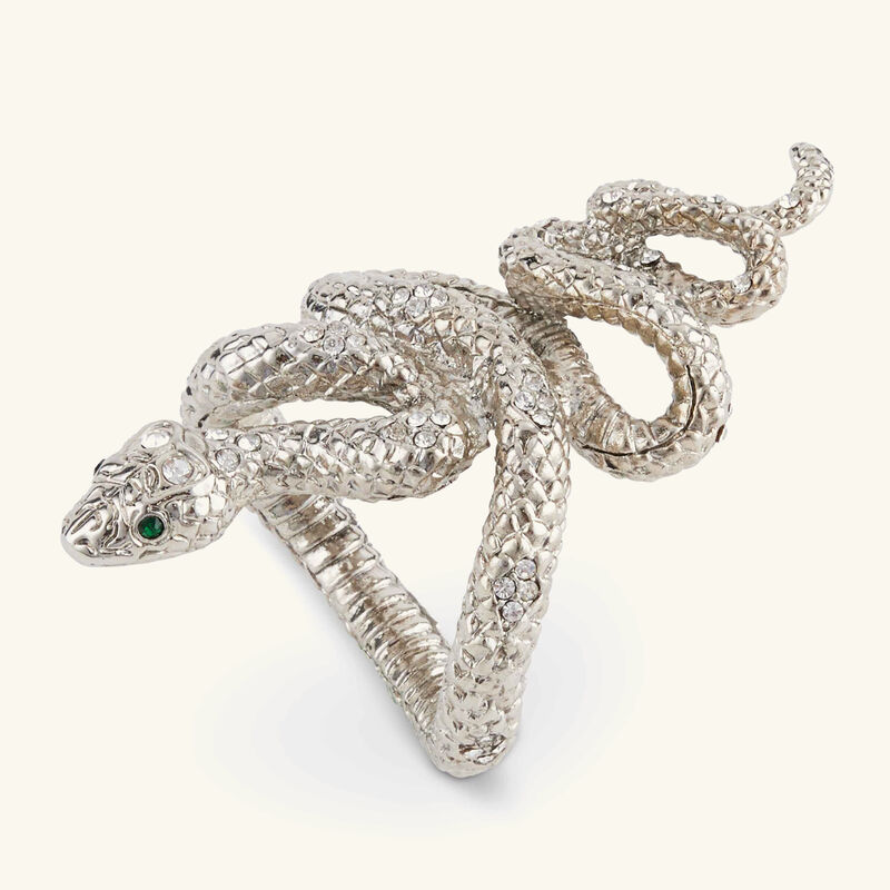 طقم مؤلف من أربع حلقات للمناديل على شكل ثعابين باللون الفضي لوبجيه طقم مؤلف من أربع حلقات للمناديل على شكل ثعابين باللون الفضي