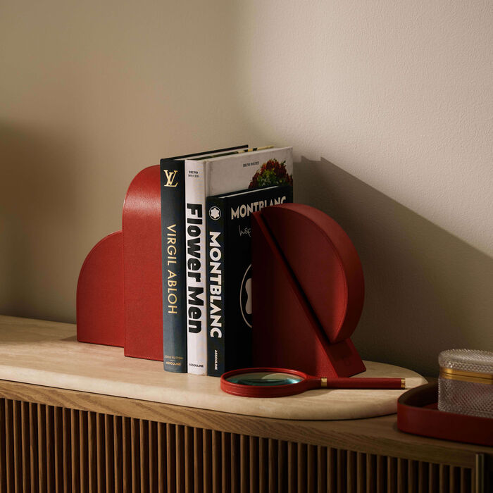 assouline cubist left bookend red