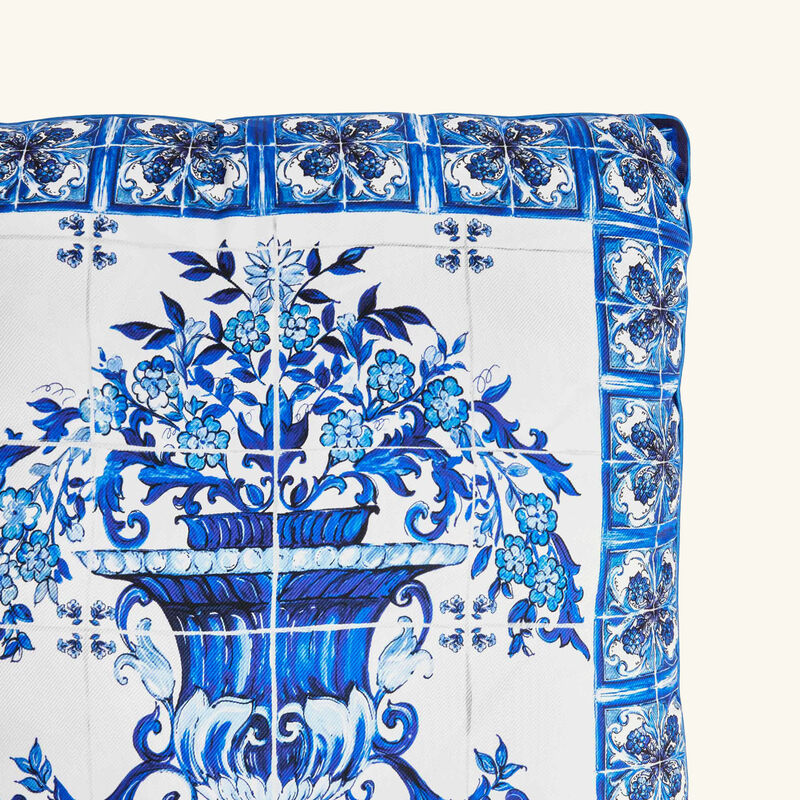 Blu Mediterraneo Silk Twill Pillow dolce gabbana casa blu mediterraneo silk twill pillow