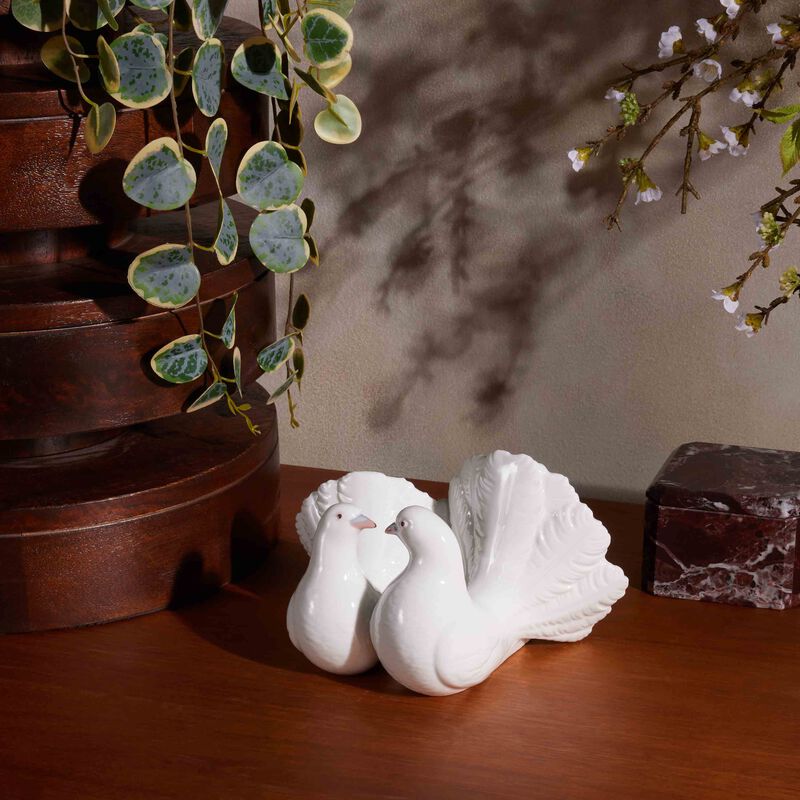 Couple of Doves Sculpture Small White lladro couple of doves sculpture small white
