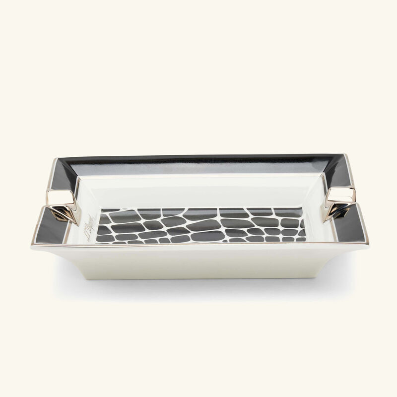st dupont crocodile ashtray rectangular mini black
