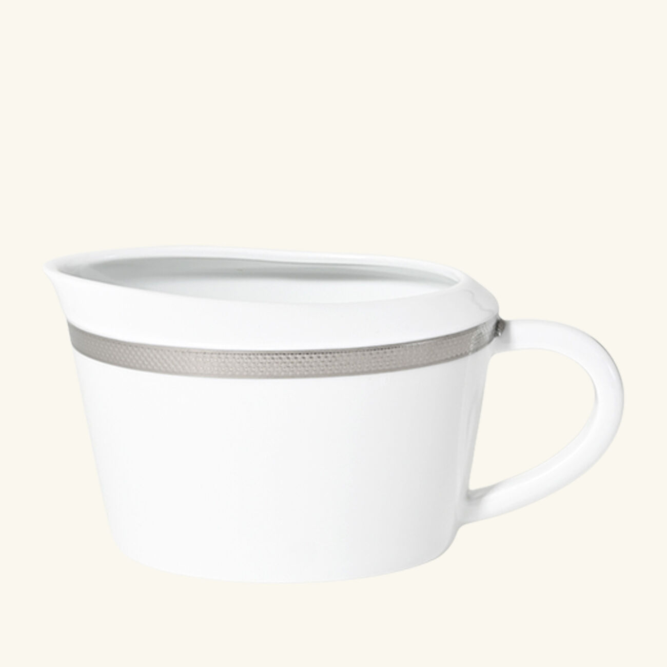 bernardaud maille platine gravy boat white