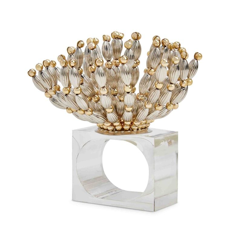 Bead Burst Napkin Ring in Silver & Gold, large
