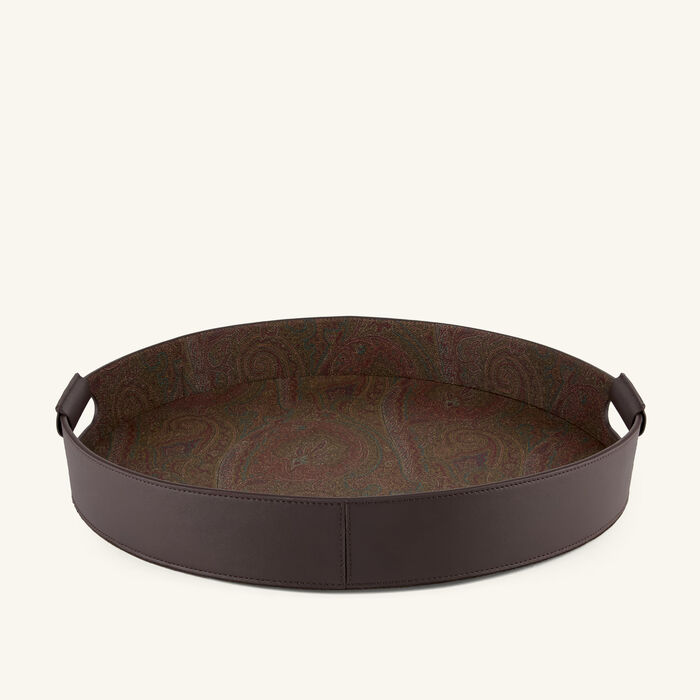 Arnica Serving Tray Round Brown 43cm etro arnica serving tray round brown 43cm