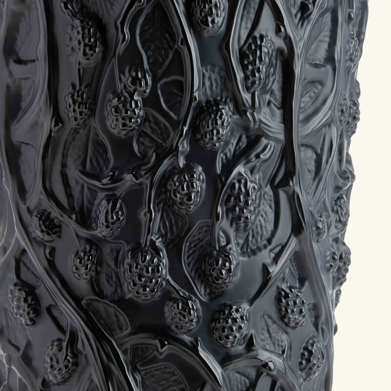 lalique mures vase large black