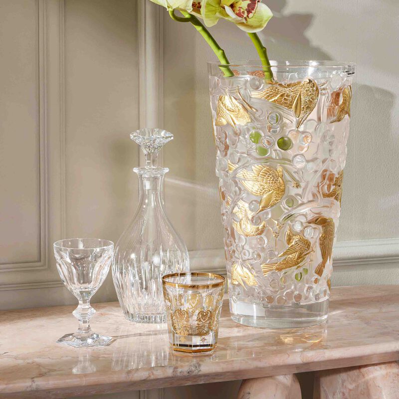 Merles et Raisins Vase Medium Gold lalique merles et raisins vase medium gold