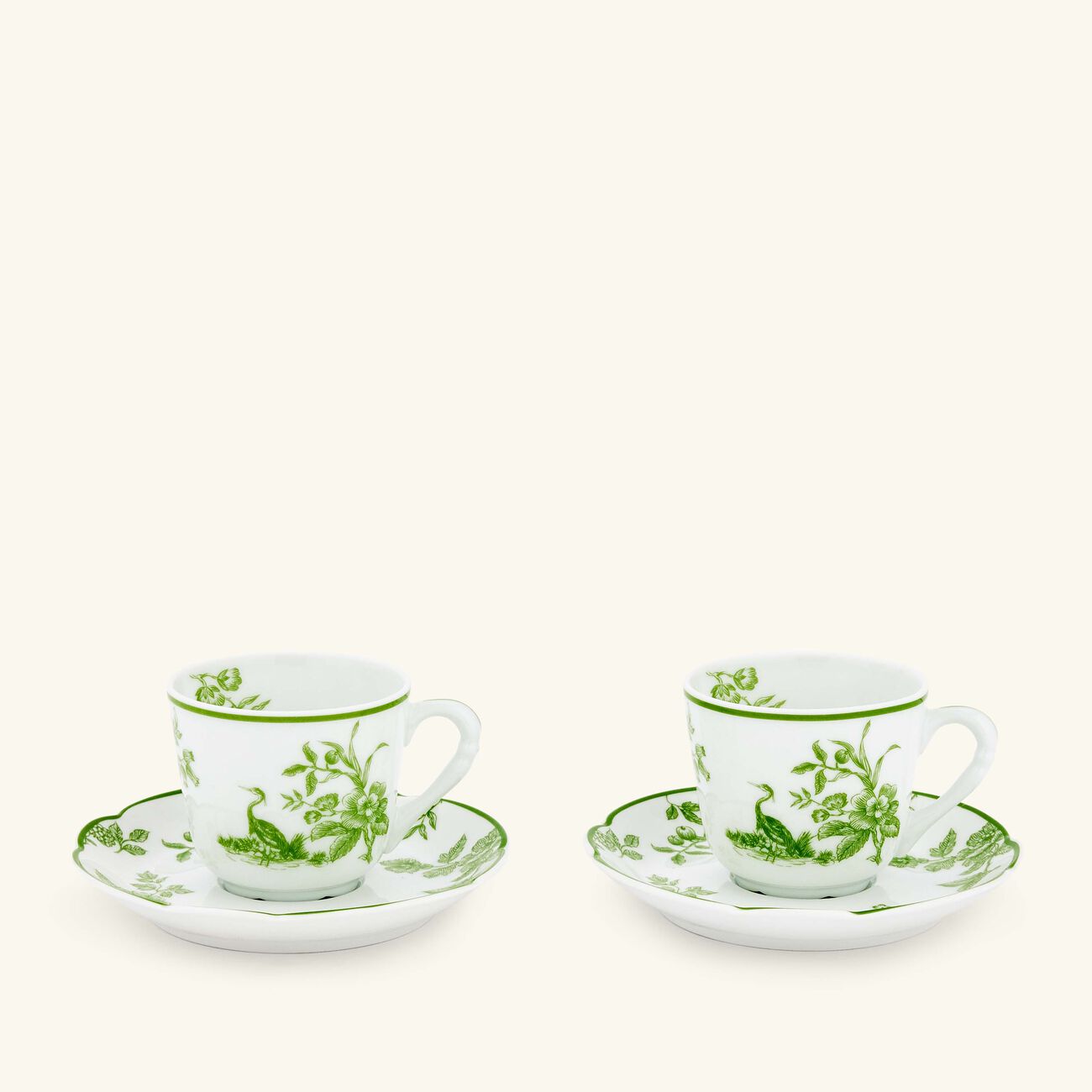 bernardaud albertine coffee cup saucer green set of 2