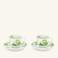 bernardaud albertine coffee cup saucer green set of 2
