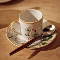 برناردو طقم جاردان إنديان مؤلف من 4 فناجين للقهوة مع صحونها باللون الأبيض