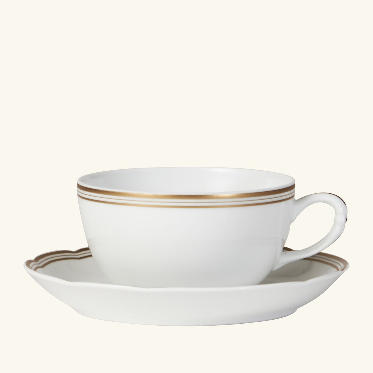 bernardaud pompadour tea cup saucer gold